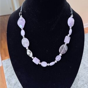 Amethyst chunky Beaded Necklace